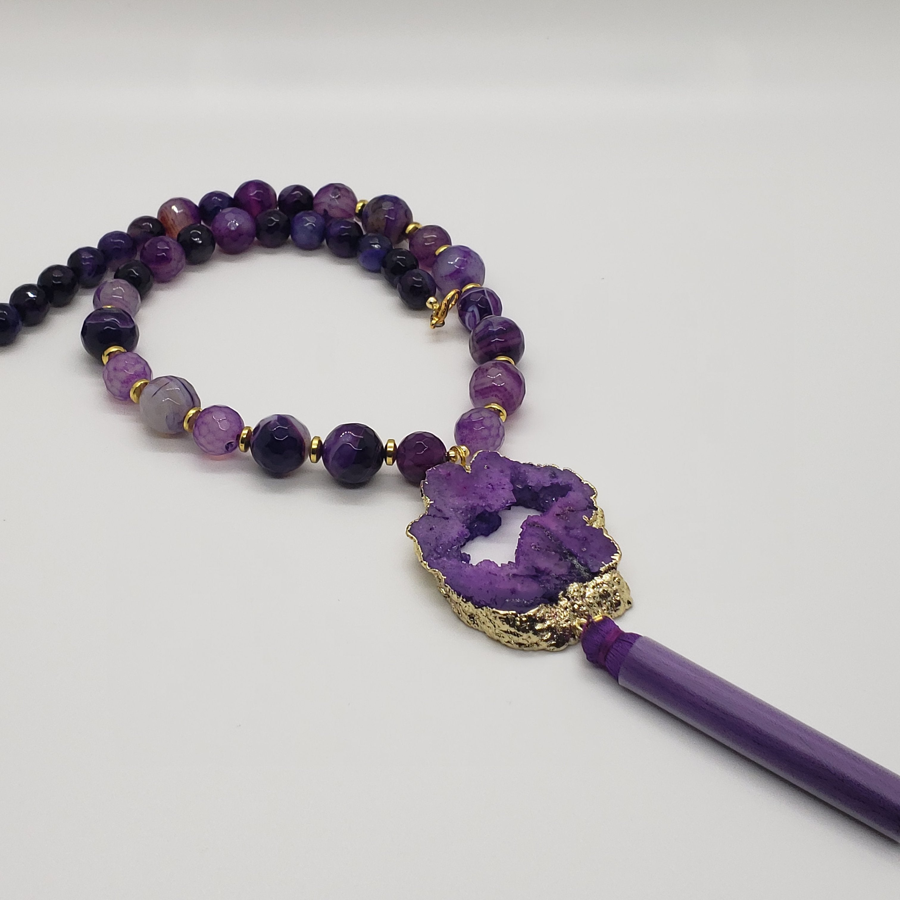 Purple Druzy Tassel