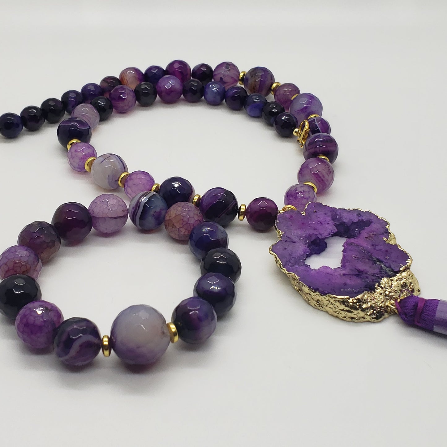 Purple Druzy Tassel